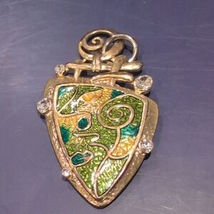 Gold and Green Artistic Pendant